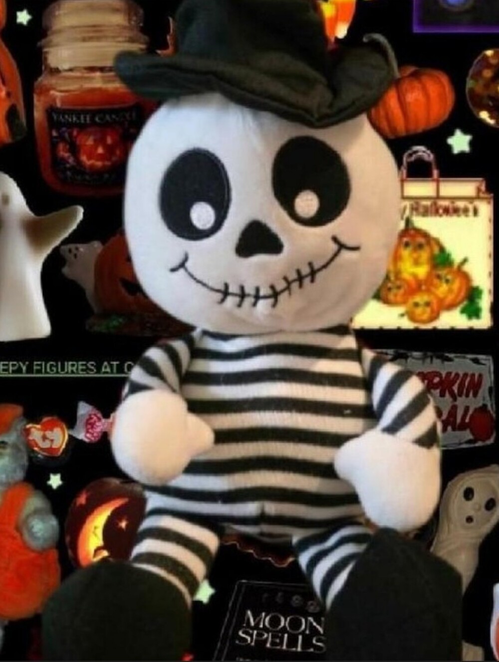 Vintage Halloween 90s Sound And Light Animatronics Co 12" Tall Skeleton Plush